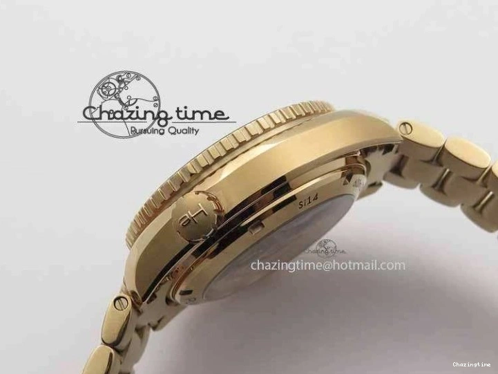 1221 Efficient Planet Ocean GMT 43.5mm RG V6F 1:1 Best Edition Black Dial On RG Bracelet A 8182